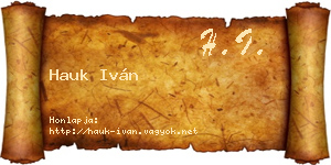 Hauk Iván névjegykártya